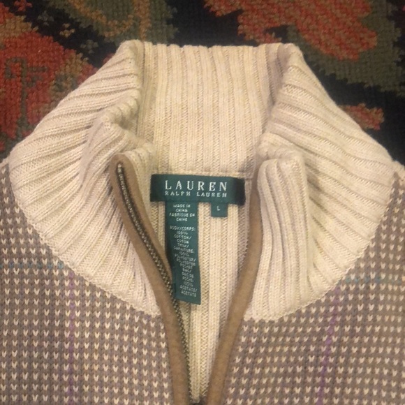 Vintage Ralph Lauren ribbed sweater with suede - Picture 2 of 4